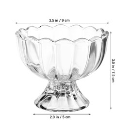 GLEAVI 4pcs Glass Sundae Bowls: Transparent Ice Cream Cups Reusable Dessert Serving Bowls for Soda, Trifle, Iced Tea, Party Snacks