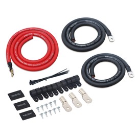 Recoil PBG3 True Spec 1/0 Gauge 99.99% Oxygen Free Copper Wire Big 3 Amp Wiring Upgrade Kits for Car Audio Systems up to 350 Amps