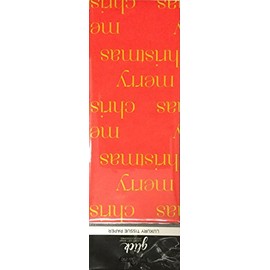 Merry Christmas on bright red Printed Patterned Tissue Wrapping Paper by Glick 4 sheets 50 x 75cm