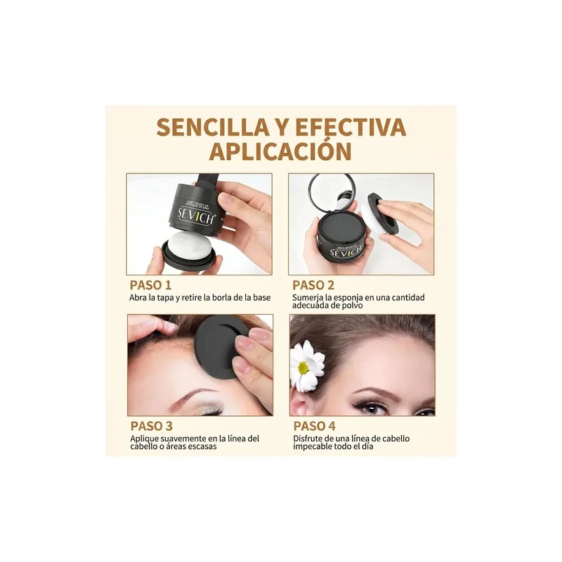 Polvo De Maquillaje Fibra Capilar Cubre Raíz De Cabello
