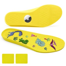 NUIDOW Insoles for Airtag Tracking Devise - Comfortable Securely Hidden Holder Shoe Insert for Kids/Cute Cartoon (Yellow, 8 Toddler-10 Toddler)