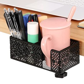 Aurynns Desktop cup holder with clip and stationery organizer, ideal for storing drinks, stationery and mobile phones (black)