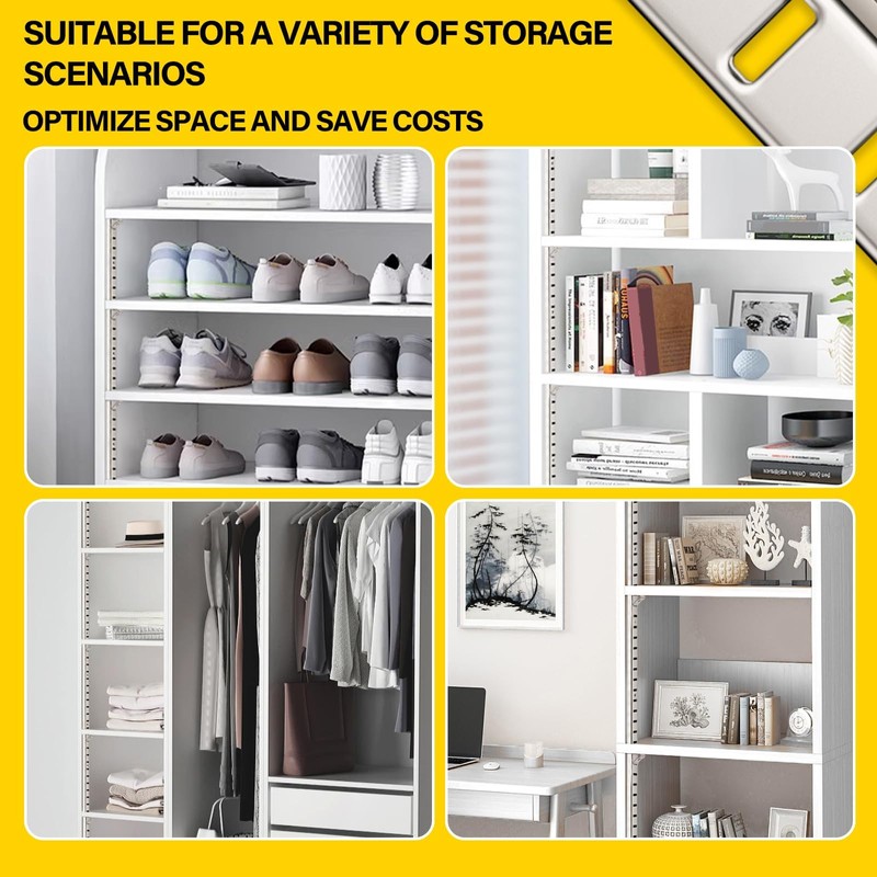 Adjustable Shelf Bracket 40 Inch 8 Pack Silver Shelf Pilaster