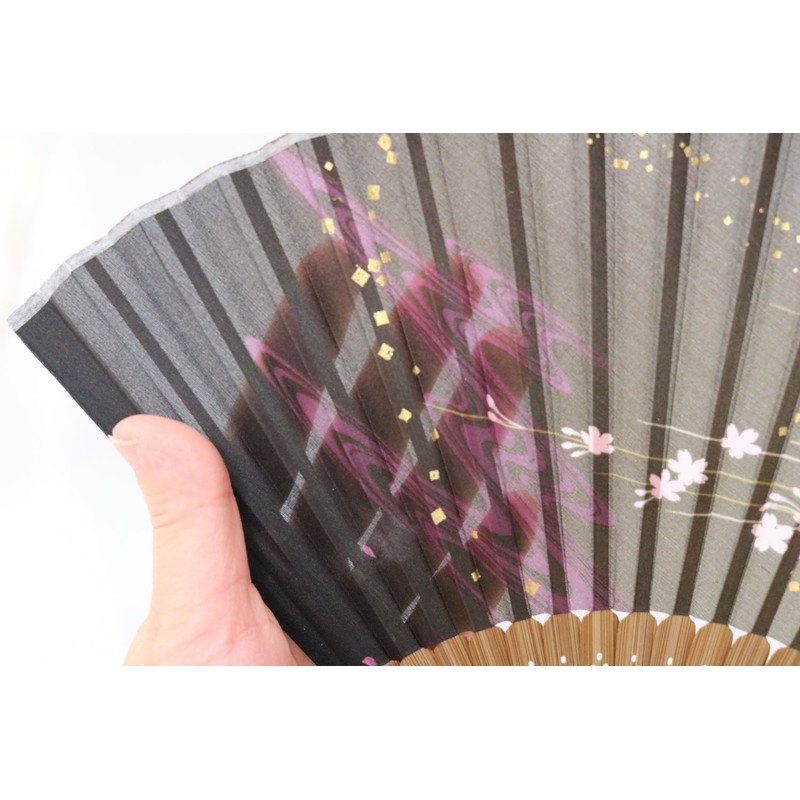 Asahi King Hand Fan Sakura Black Brown 131016