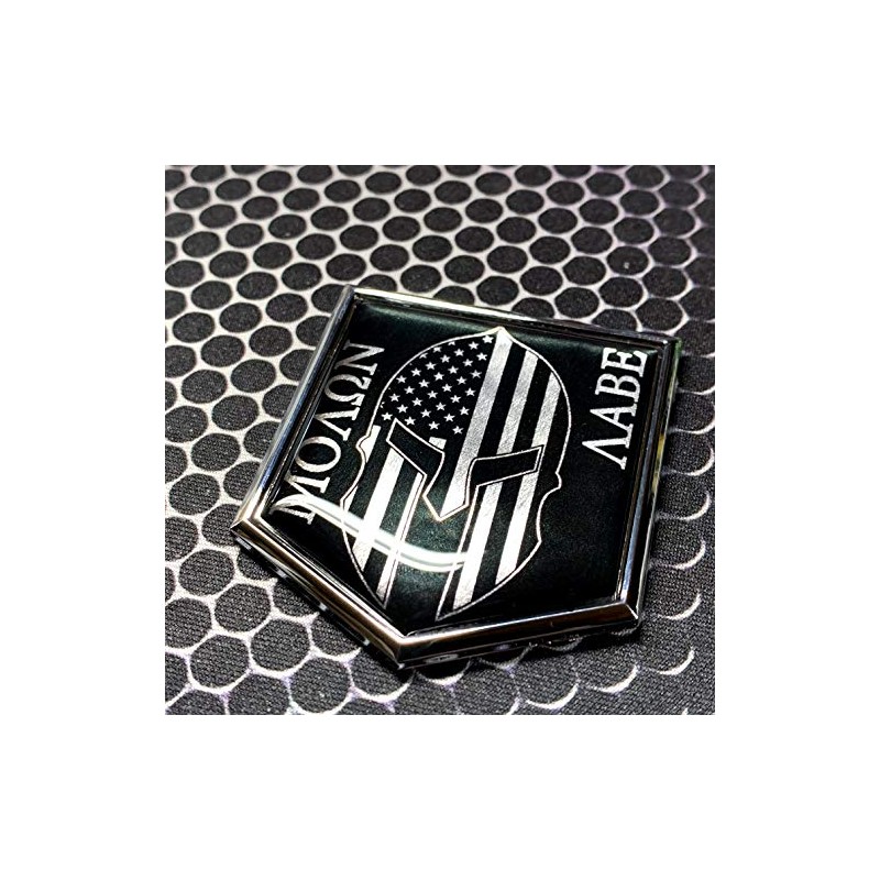 Molon Labe Domed Chrome Emblem Metallic 3D Sticker 2"x 2.25"