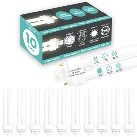 GoodBulb 18 Watt CFL Light Bulbs 4 Pin G24Q-2 Base 4100K Cool White 18W High Output 1200 Lumens Double Tube Compact Fluorescent Light Bulbs Plug-in 10 Pack