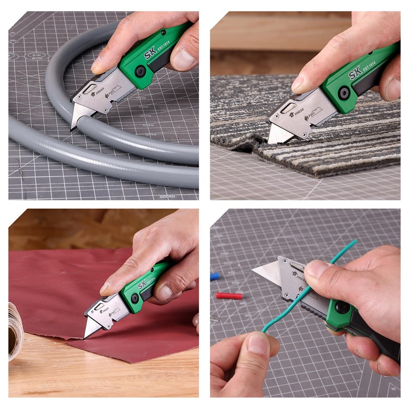 SK Folding Utility Knife with Additional Wire Cutter, Quick Change
