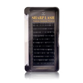 Sharp Lash Mink by Amber Lash, 12 Rows of Eyelash Extension Tray with Various Curls, Length, and 0.07 mm Thickness, for Professional, Classic and Volume Lashes (D Curl, 13mm)