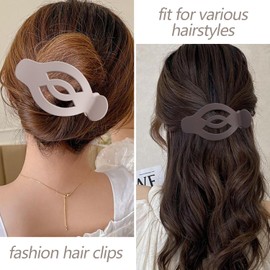 SuPoo 4PCS 5 Inch Flat Claw Clips for Women Large Flat Hair Clips French Concord Hair Clips Side Slide Volume Clips Strong Hold Lay Hair Barrettes Duck Billed Hair Claws for Thick Thin Hair