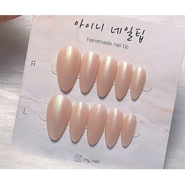 [In-store special discount] Glossy Glazed Donut Handmade Nail Tip - Gyaru Stiletto / [입점초특가할인]유광 글레이즈드 도넛 수제네일팁 - 갸루스틸레토