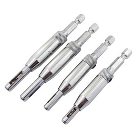 Mesee 4 Pieces Hinge Drill Bit Set, HSS Door Self Centering Drill Bits Hex Shank Window Cabinet Hinge Hardware Hole Opening Drill Bit Woodworking Pilot Hole Drilling Tool, 5/64'' 7/64'' 9/64'' 11/64''