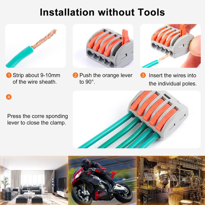 Zhushan 90 PCS Lever Wire Nuts Connectors Kit - Electrical