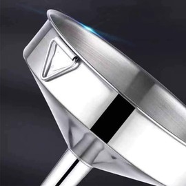 Makrel Stainless Steel Funnel Kitchen Funnels for Transferring of Liquid, Fluid, Cooking Oils, Jam (12cm with Hook)