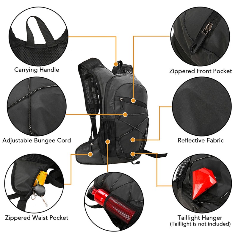 8L High Visibility Reflective Cycle Hydration Backpack Outdoor Sports Running