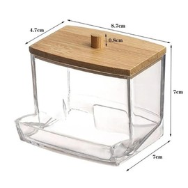 Cotton swab container, cotton swab case, cotton swab storage, storage dispenser, wooden lid, 1P / 면봉통 면봉케이스 면봉 수납 보관 디스펜서 원목 뚜껑 1P