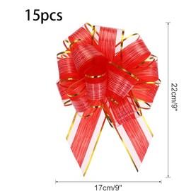 FRYSMU 15 PCS Large Pull Bows,6 Inches Diameter Gift Bows Christmas Party Birthday Gift Wedding Valentine's Day Ribbon Bows for Wrapping Boxes or Flower Decorations Gift Decorations (red)