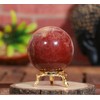 ZAICUS Bola de jaspe rojo de 55 mm con soporte