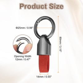 uxcell Car Key Chain Clip, Zinc Alloy Leather Car Keychain Key Fob Holder Keychain Key Chain Rings Detachable Decorative Keychains for Women Men, Metallic Black/Red