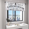 SNOMEL 54 x 18 Inch Laundry Room Curtains for Windows,