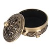 Coil Incense Burner with Lid Antique Beautifully Carved Electroplating Zinc