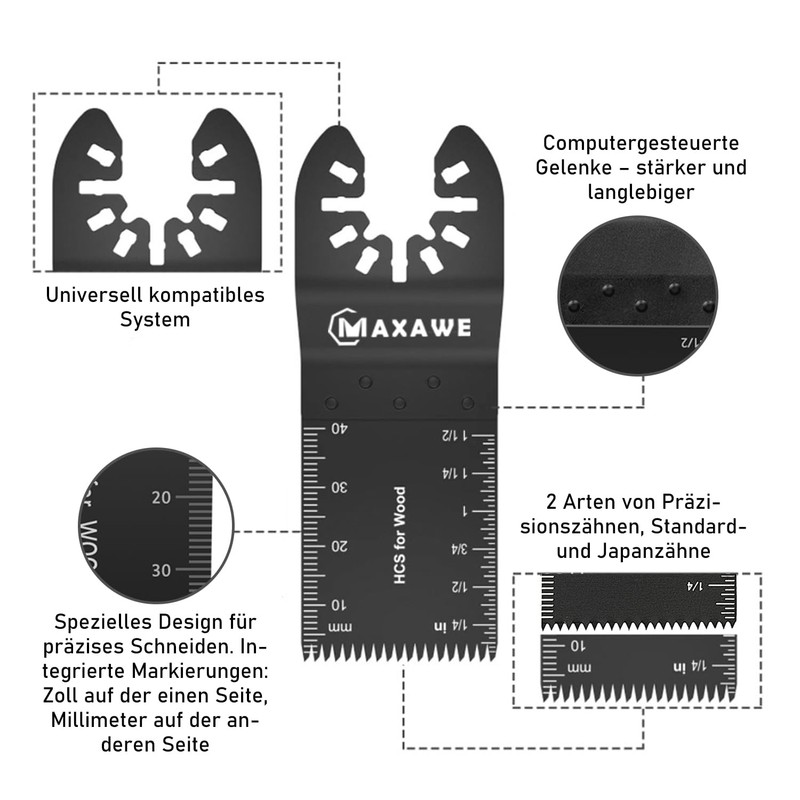 MaxAwe 33-Piece Oscillating Saw Blades Kit, Multitool Saw Blade Set