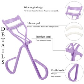 Uranian Eyelash Curlers with Built-in Comb Lash Curler with Comb Eyelash Curler with 2 Silicone Refill Pads Beauty Lash Curler Makeup Tool for Women and Girls