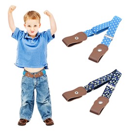 JTMKYO 2 Pieces Children's Belts, Children's Buckleless Belts, Elastic Buckleless Belts, Adjustable Elastic Bands, Children's Adjustable Elastic Waistbands