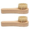 2 Pack 4" Small Shoe Brushes Wood Handle with Real