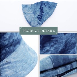 ECOMBOS Bucket Hats Women - Summer Print Bucket Hat Reversible Fisherman Hat Cute Cotton Bucket Sun Hats Double-Side Foldable for Teens Travel Outdoor NavyBlue