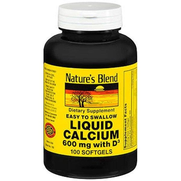 Natures Blend, Easy to Swallow, Liquid Calcium, 600mg, 100ct