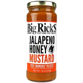 Big Rick's Jalapeno Honey Mustard Sweet Full Flavored Zingy 18 oz. Jar