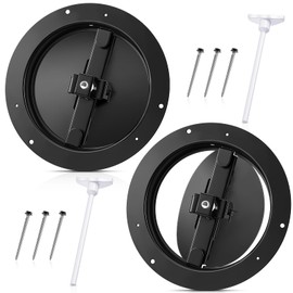 Therwen 2pcs Fits 8 Inch Neck Air Duct, Steel Butterfly Damper for 8" Round Ceiling Air Diffuser with Plastic Key Handle, Round Ceiling Vent Cover, Damper Outer Dimension: 9-1/2"
