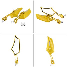 Universal Motorcycle Mirrors, Aluminum Bar End or Handlebar Mount, Fits 8mm or 10mm, Adjustable for Café Racer, Street and Adventure Bikes