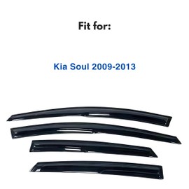 IG Window Visor for Kia Soul 2009-2013, Rain Guard Tape-On Extra Durable Sun Wind Side Vent Window Deflector Mugen Style, 2009 2010 2011 2012 2013