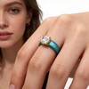Zollen Silicone Ring with Stone - Round Cut Cubic Zirconia