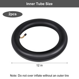 DAWRIS Pack of 2 12 Inch Pushchair Inner Tube Bicycle Inner Tube 12 Inch with Angle Valve 45° Including 12 x 2 1/8 Thickened Compatible for Pushchairs Tricycle Balance Bike Bicycle Children's Bike