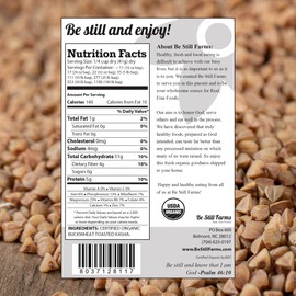 Organic Buckwheat Kasha Roasted (2.8 lb) Be Still Farms - Grechka Buckwheat Cereal From Toasted Groats Bulk No Hulls - Easy to Prep - High in Protein - USA Grown - USDA Certified - Vegan - Non-GMO