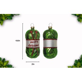 2pcs Blown Glass Knitting Yarn Ornaments for Christmas Tree