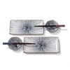 Relaxing Garden 6 piece sushi plate set, 10-inch ceramic rectangle