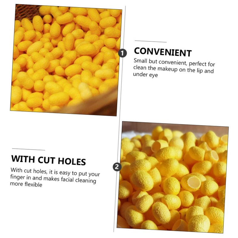 Baluue 50Pcs Natural Silk Ball for Deep Facial Cleansing Exfoliating