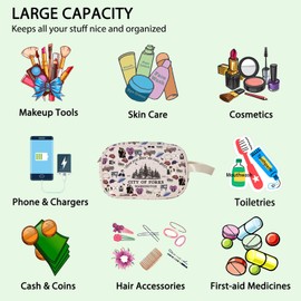 Movie Inspired Clear Makeup Bag Edward's Cullen & Bella Swan Fans Gift Vampire Lover Clear Toiletry Bag City of Forks (Rain C-Makeup CA)