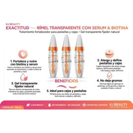Kj Beauty Exactitud Gel Pestañas/cejas Transparente 3 Pzs