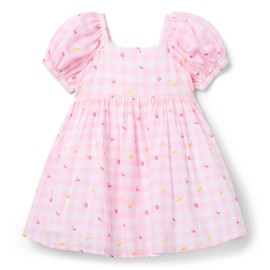 Janie and Jack Girls Pink Gingham Dress (Toddler/Little Big Kid)