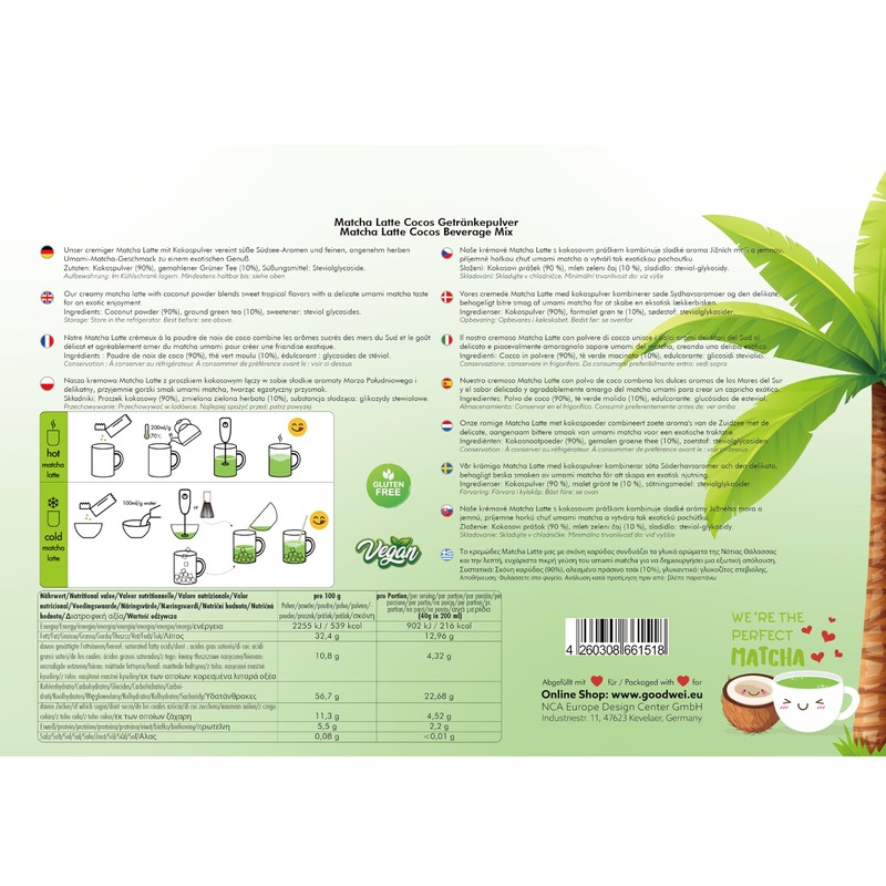 Matcha Cocos Latte Mix – Senza zuccheri aggiunti | Matcha