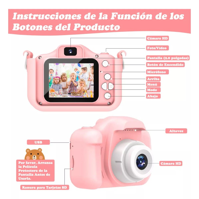 Lostrain Camara Digital Para Niña Mini Cámara Fotografica De Juguete