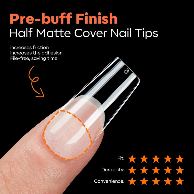 Modelones Nail Tips, 216 Pieces, Full Cover Nail Tips Set,