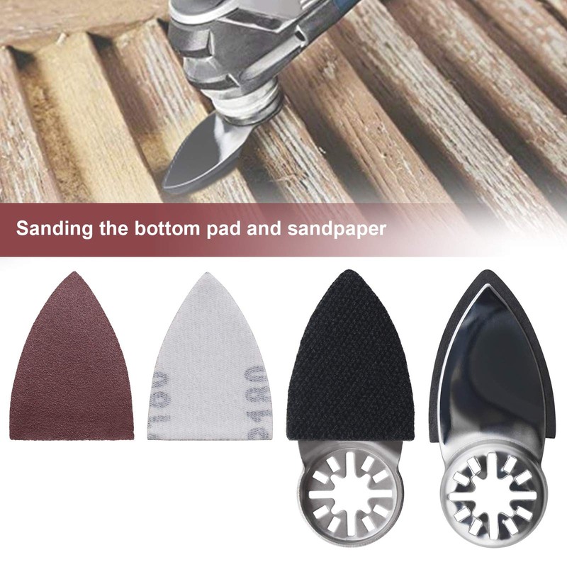 YINETTECH 52 Pieces Oscillating Multitool Finger Sanding Pads Accessory Kit