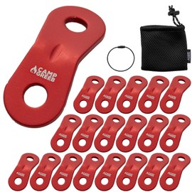 Camping Glebe Universal Hardware Set of 20 Aluminum Rope Tensioner Tent Tarp Rope Tensioner (Red)