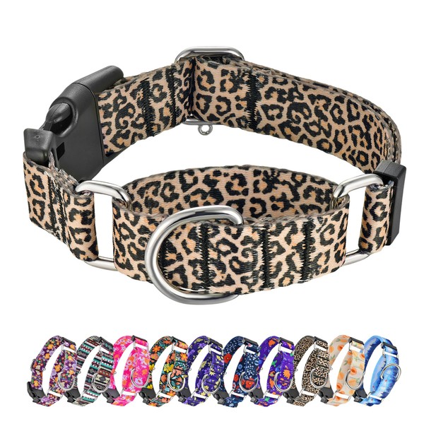 Hikiko Martingale Collar for Dogs Classic Leopard Dog Collar for