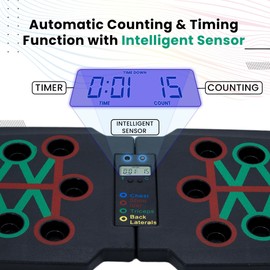 Solid Push Up Board with Automatic Smart Counter, Foldable Board, 30-in-1 Push Up Training System, Accessories with Pull Up Band Professional Strength Training Equipment For Man and Women